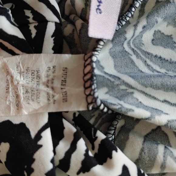 Chico's~ Super Line~ Black & White Boho Wide Leg Pants ~ Size S - Picture 8 of 9